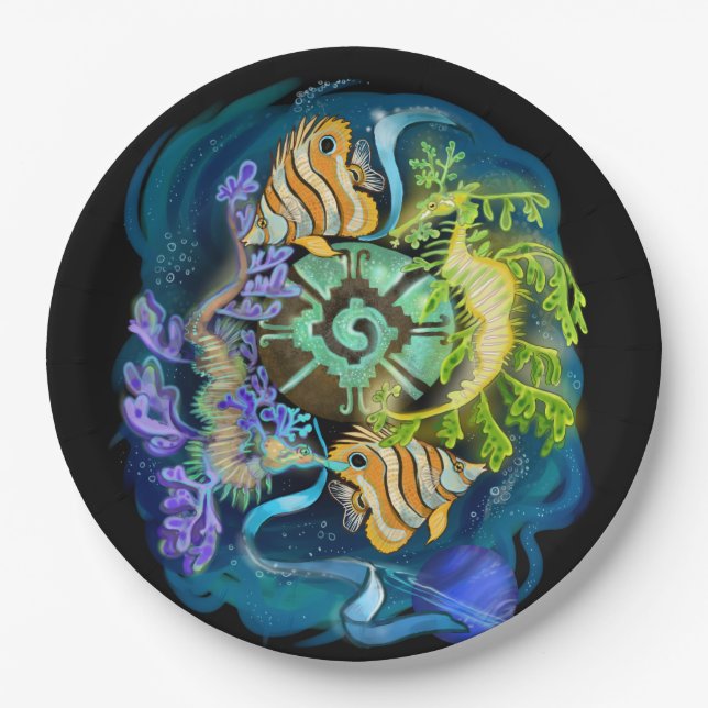 Pisces Zodiac Sign Paper Plates (Front)
