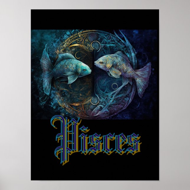 Pisces Zodiac Sign Postcard (Front)