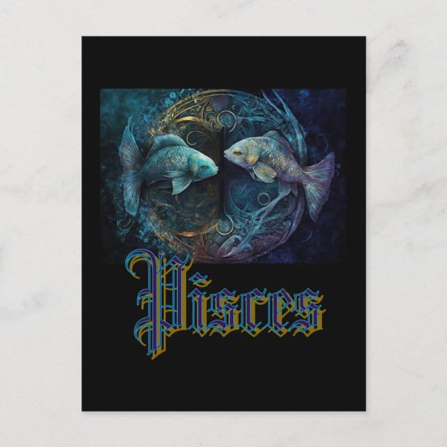 Pisces Zodiac Sign Postcard (Front)