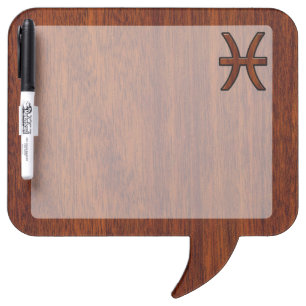 Pisces Zodiac Sign Rich Mahogany wood grain style Dry-Erase Board