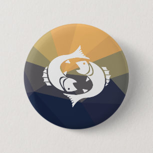 Pisces zodiac sign round pinback button