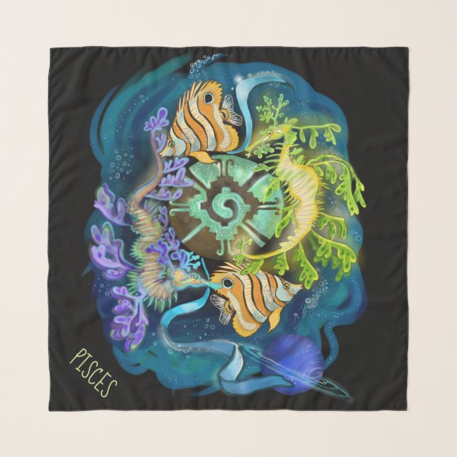 Pisces Zodiac Sign Scarf (Front)