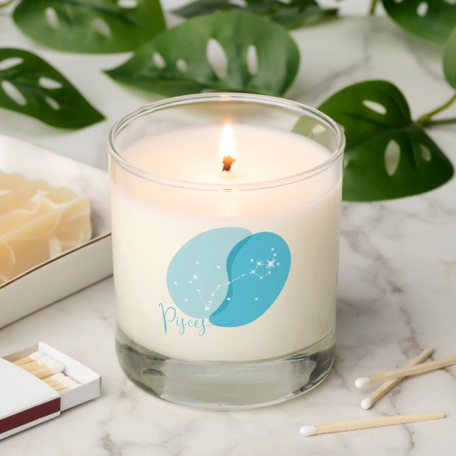 Pisces Zodiac Sign Scented Candle (Lit)