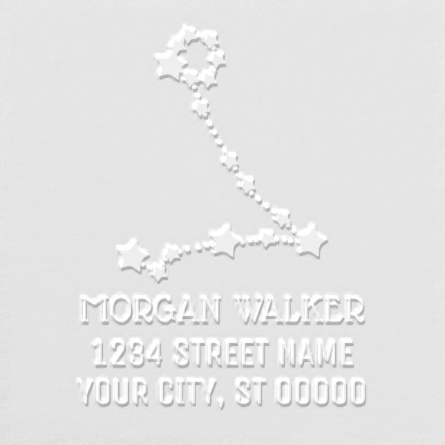 Pisces Zodiac Sign Star Constellation Name Address Embosser (Design)