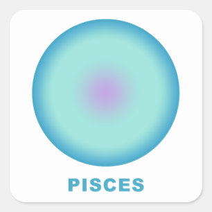 Pisces Zodiac Sign Stylish Gradient Square Sticker