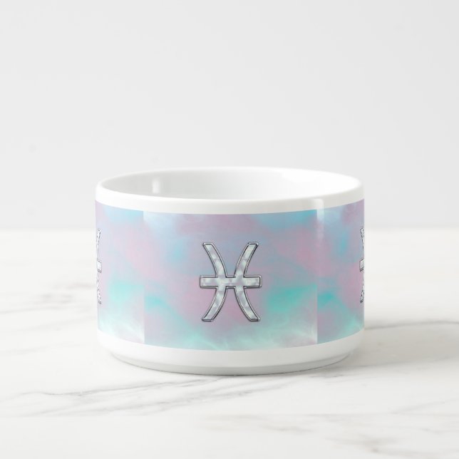 Pisces Zodiac Sign Stylish Mother of Pearl Bowl (Center)