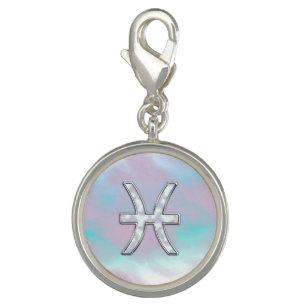 Pisces Zodiac Sign Stylish Mother of Pearl Charm