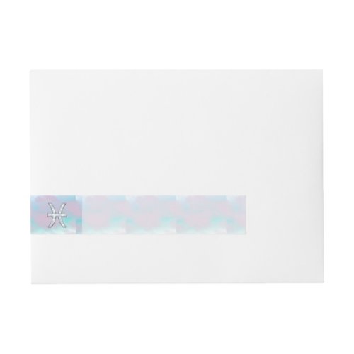 Pisces Zodiac Sign Stylish Mother of Pearl Wrap Around Address Label