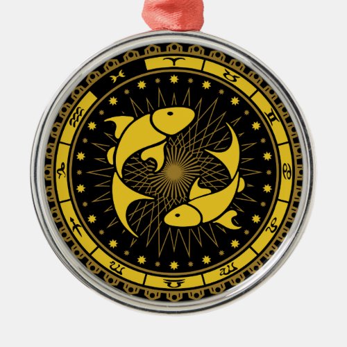 Pisces _ Zodiac Sign _ Symbol _ Horoscope Metal Ornament