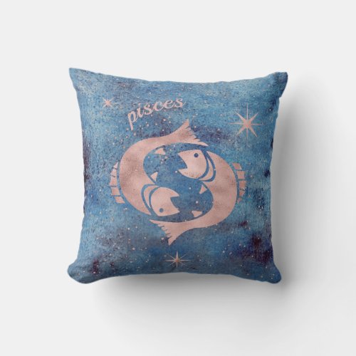 Pisces Zodiac Sign Throw Pillow