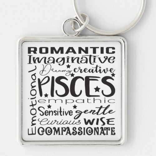 Pisces Zodiac Sign Traits Keychain