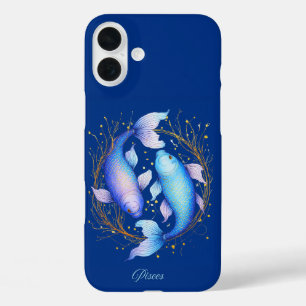 Pisces Zodiac Sign, Two Graceful Koi Fish iPhone 16 Plus Case