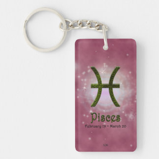 Pisces Zodiac Sign U Pick Color Keychain