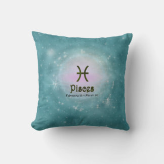 Pisces Zodiac Sign U Pick Color Throw Pillow