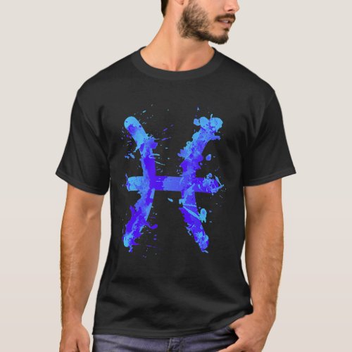 Pisces Zodiac Sign Water Element Splatter T_Shirt