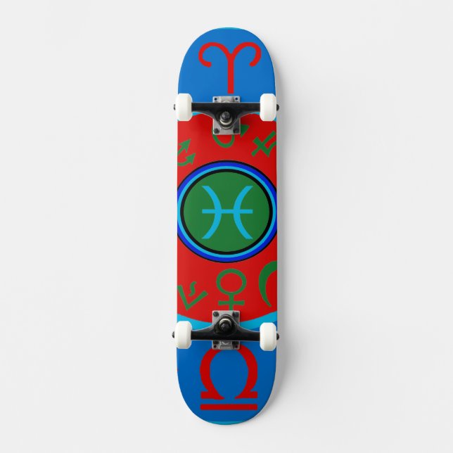 Pisces Zodiac Skateboard (Front)