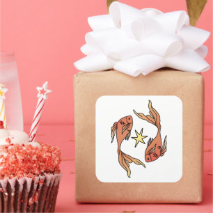 Pisces Zodiac Square Sticker