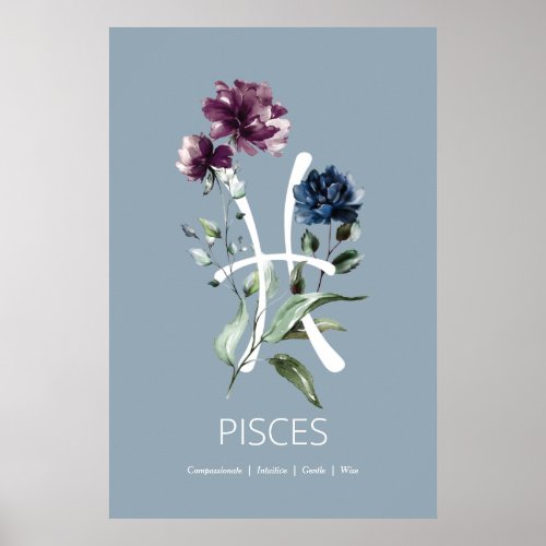 Pisces Zodiac Star Sign Art Print
