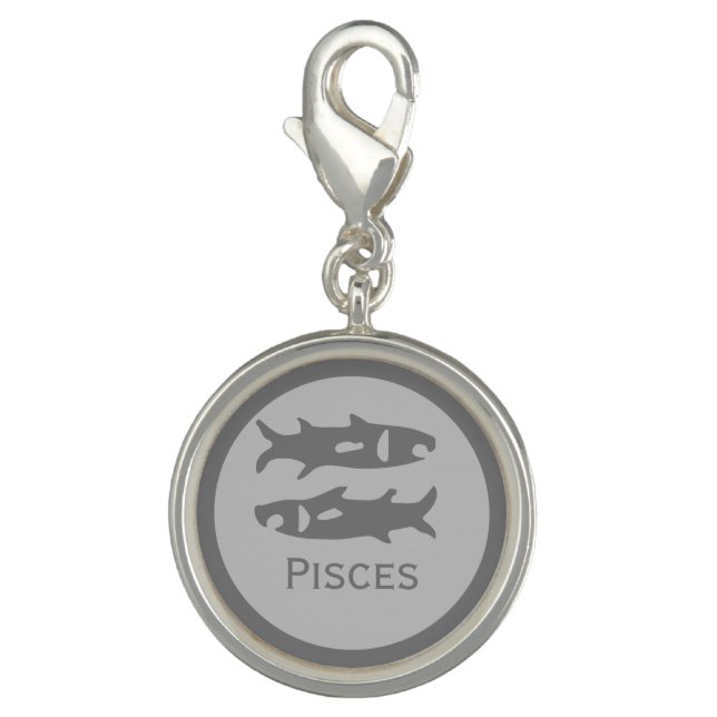 Pisces Zodiac Star Sign Charm (Front)