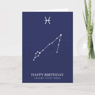 Pisces Zodiac Star Sign Custom Birthday Card