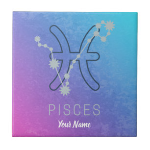 Pisces Zodiac Star Sign Horoscope Constellation Ceramic Tile