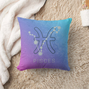 Pisces Zodiac Star Sign Horoscope Constellation Throw Pillow