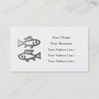 Pisces Zodiac Star Sign In Light Silver On Gold Business Card by zodiac_shop at Zazzle
