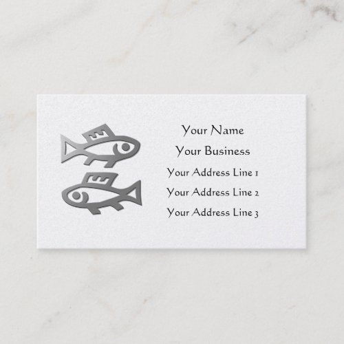 Pisces Zodiac Star Sign In Light Silver On Gold Business Card Templates