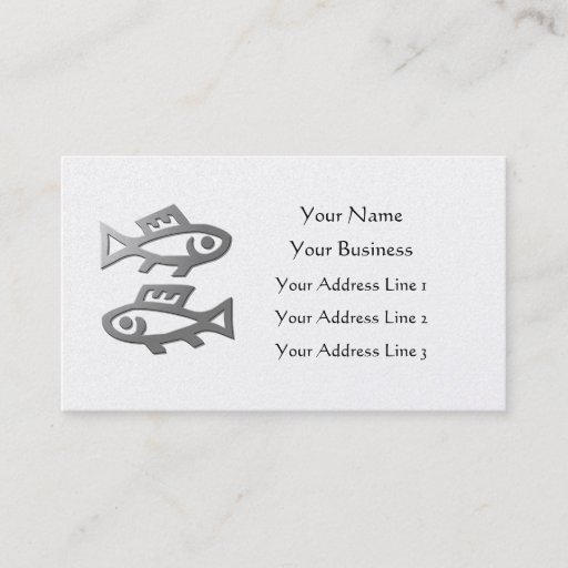 Customizable Pisces Zodiac Star Sign In Light Silver On Gold Business Card Templates