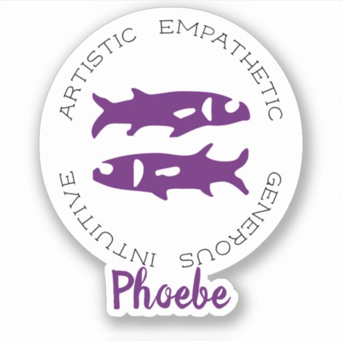 Pisces Zodiac Star Sign Traits Sticker