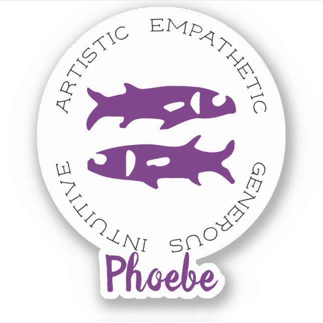 Pisces Zodiac Star Sign Traits Sticker (Front)