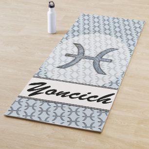 Pisces Zodiac Symbol Element by K Yoncich Yoga Mat