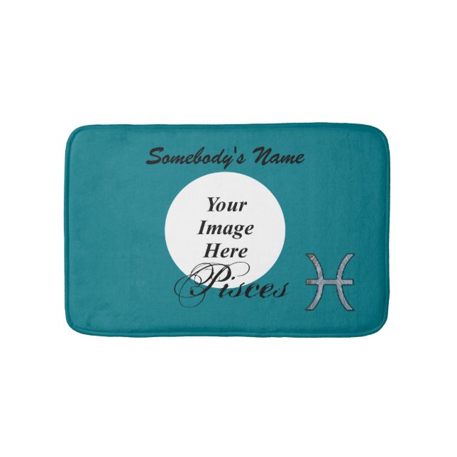 Pisces Zodiac Symbol Element by Kenneth Yoncich Bathroom Mat (Front)