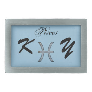 Pisces Zodiac Symbol Element by Kenneth Yoncich Belt Buckle