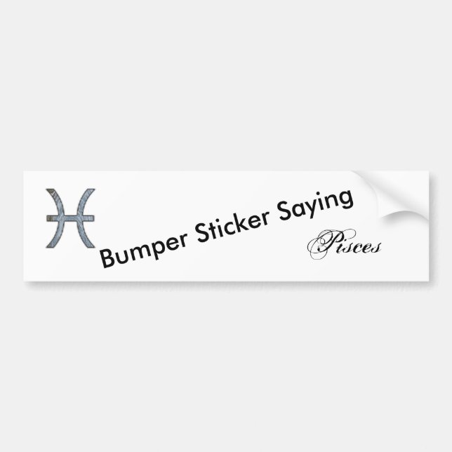 Pisces Zodiac Symbol Element by Kenneth Yoncich Bumper Sticker (Front)