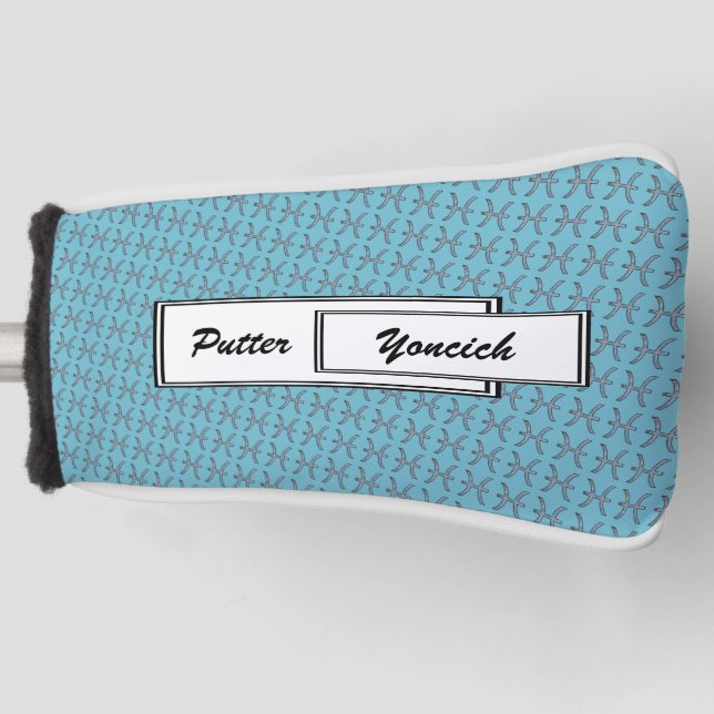 Pisces Zodiac Symbol Element by Kenneth Yoncich Golf Head Cover (Front)