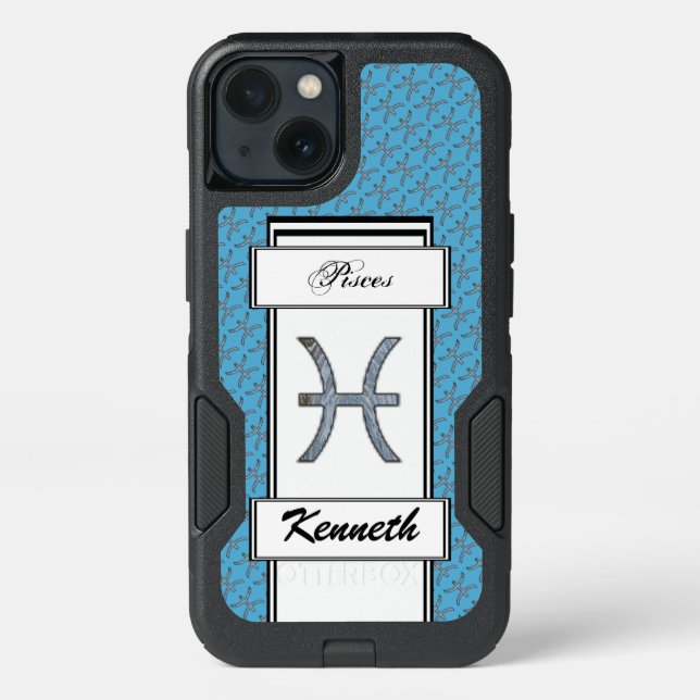 Pisces Zodiac Symbol Element by Kenneth Yoncich Otterbox iPhone Case (Back)