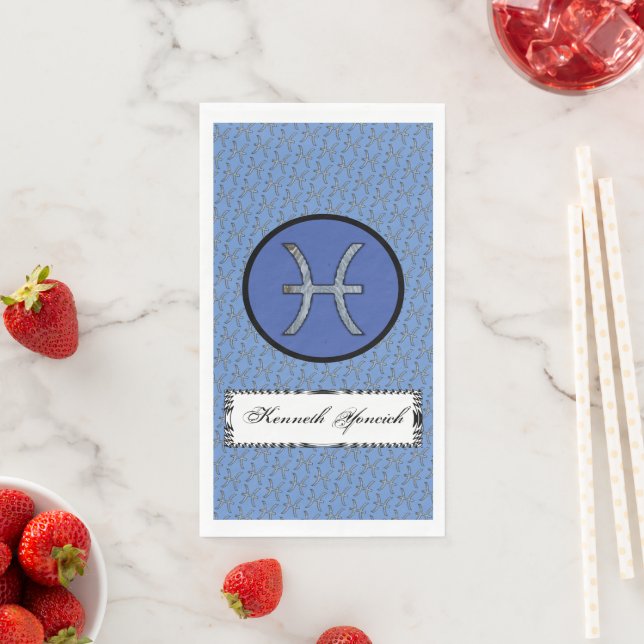 Pisces Zodiac Symbol Element by Kenneth Yoncich Paper Guest Towels (Insitu)