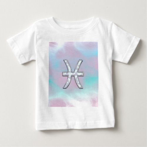 Pisces Zodiac Symbol Mother of Pearl Decor Baby T_Shirt