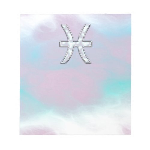 Pisces Zodiac Symbol Mother of Pearl Decor Notepad