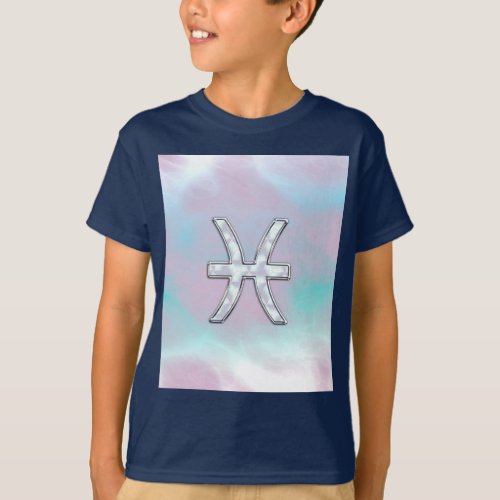 Pisces Zodiac Symbol Mother of Pearl Decor T_Shirt