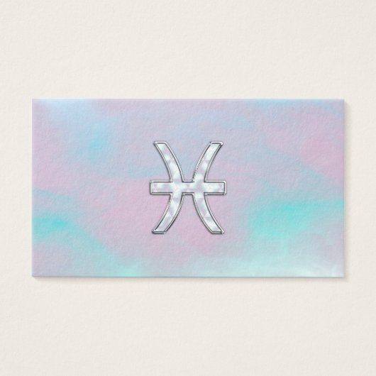 Pisces Zodiac Symbol Mother of Pearl style (Front)