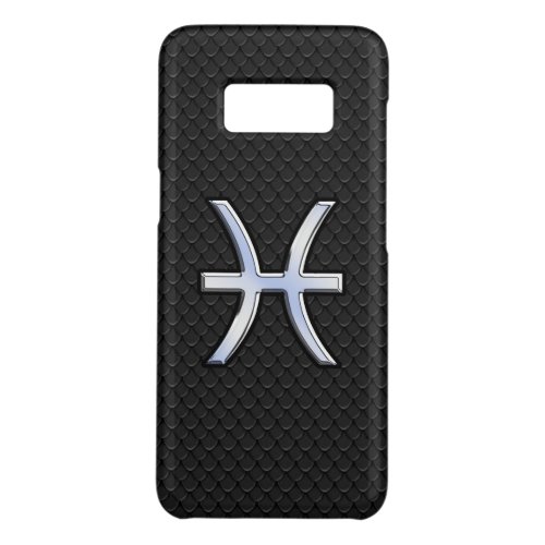 Pisces Zodiac Symbol on Black Snake Skin Decor Case_Mate Samsung Galaxy S8 Case