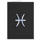 Pisces Zodiac Symbol on Carbon Fiber Print (Front)