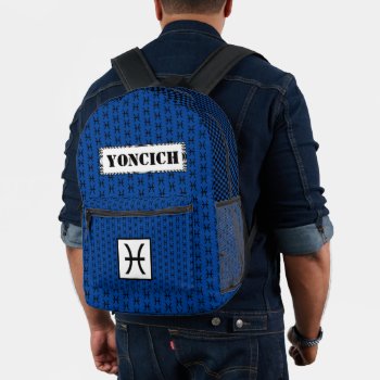 Pisces Zodiac Symbol Standard By Kenneth Yoncich Printed Backpack by KennethYoncich at Zazzle
