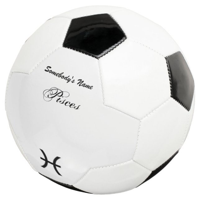 Pisces Zodiac Symbol Standard by Kenneth Yoncich Soccer Ball (Three Quarter)