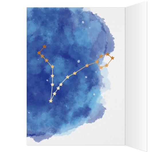 Pisces Zodiac Watercolour Artistry Card (Inside (Left))