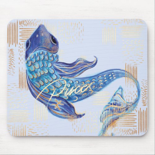 Pisces Zodiac Watercolour Artistry mousepad