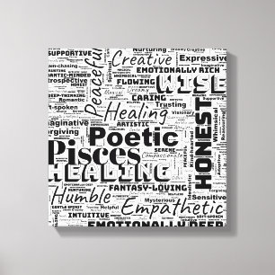 Pisces Zodiac Word Cloud Inspiration  Canvas Print