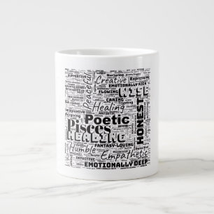 Pisces Zodiac Word Cloud Inspiration Giant Coffee Mug